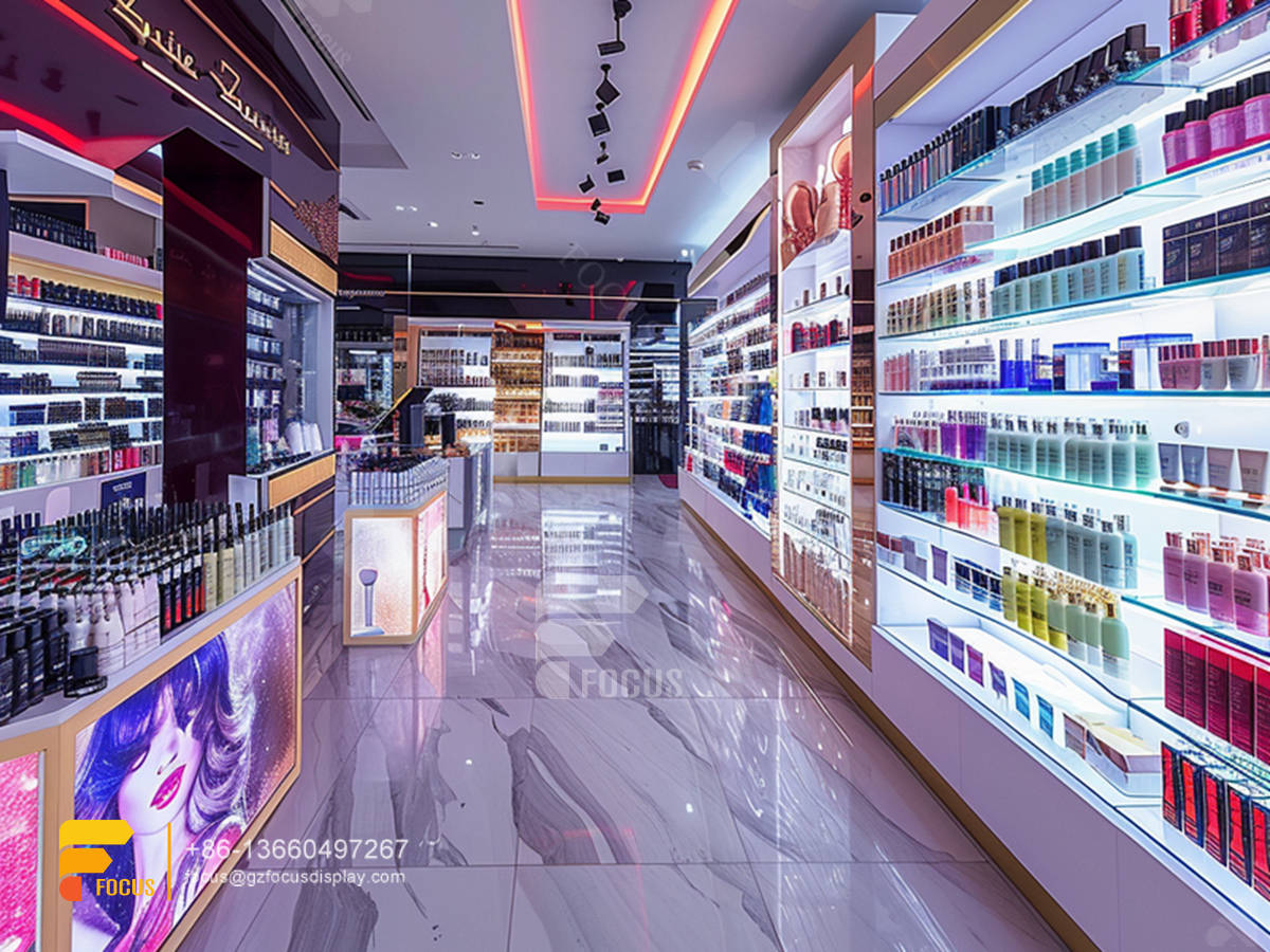 perfume rack display skin care furniture hair store design
