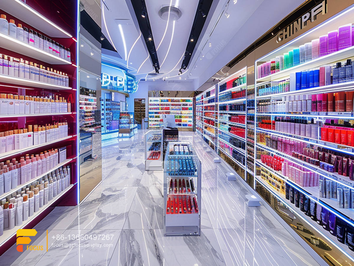 perfume rack display skin care furniture hair store design