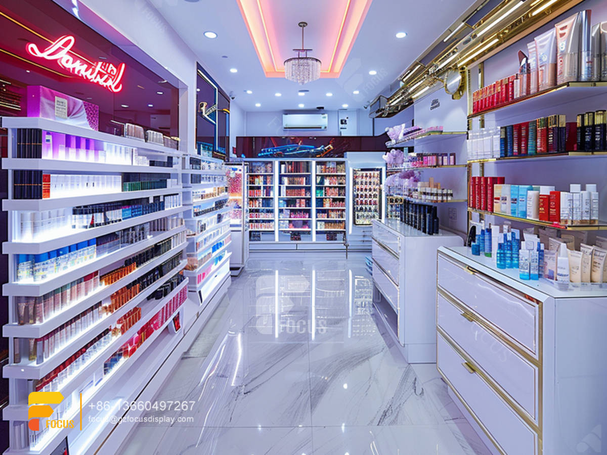 perfume rack display skin care furniture hair store design