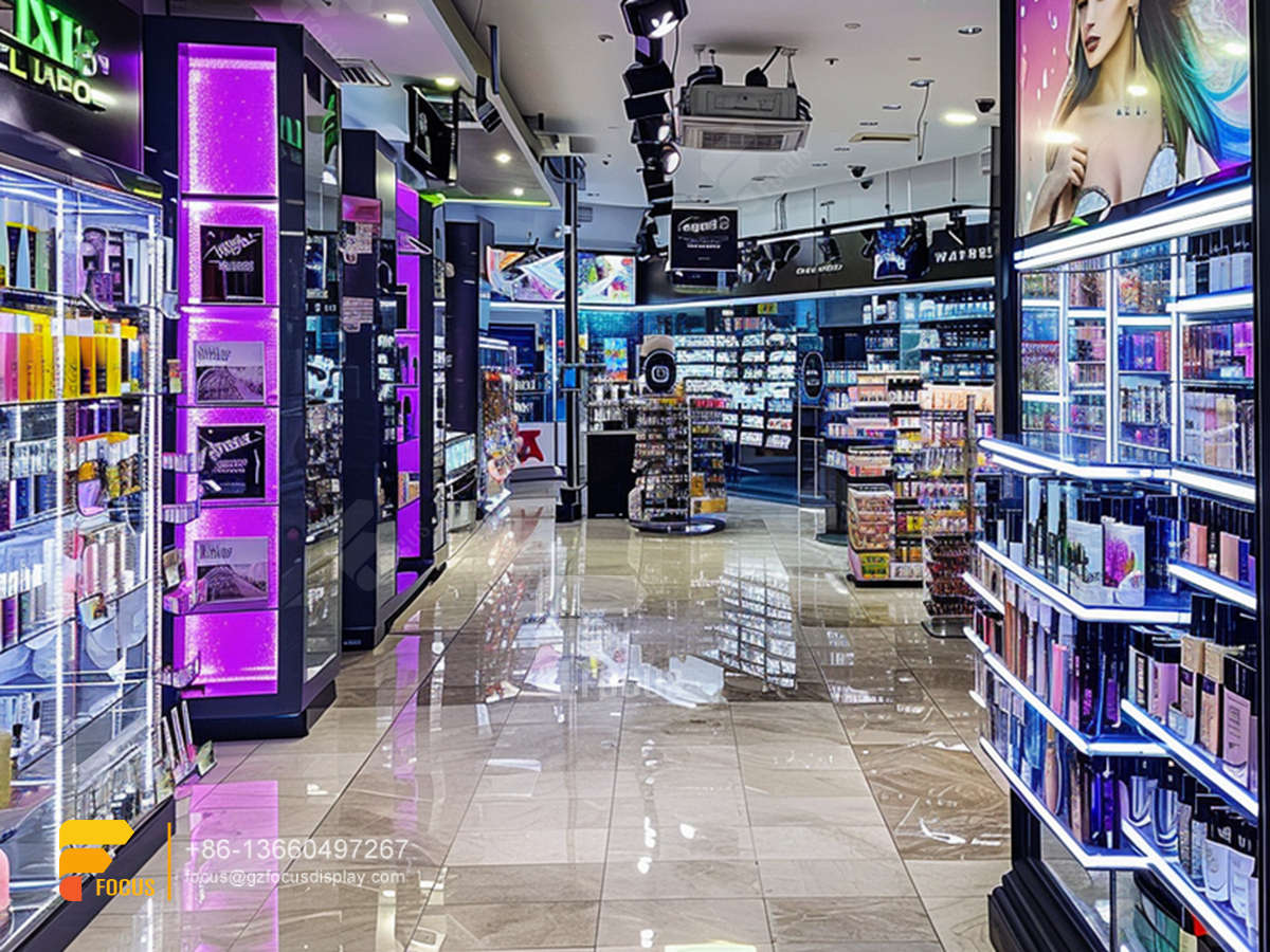 perfume rack display skin care furniture hair store design