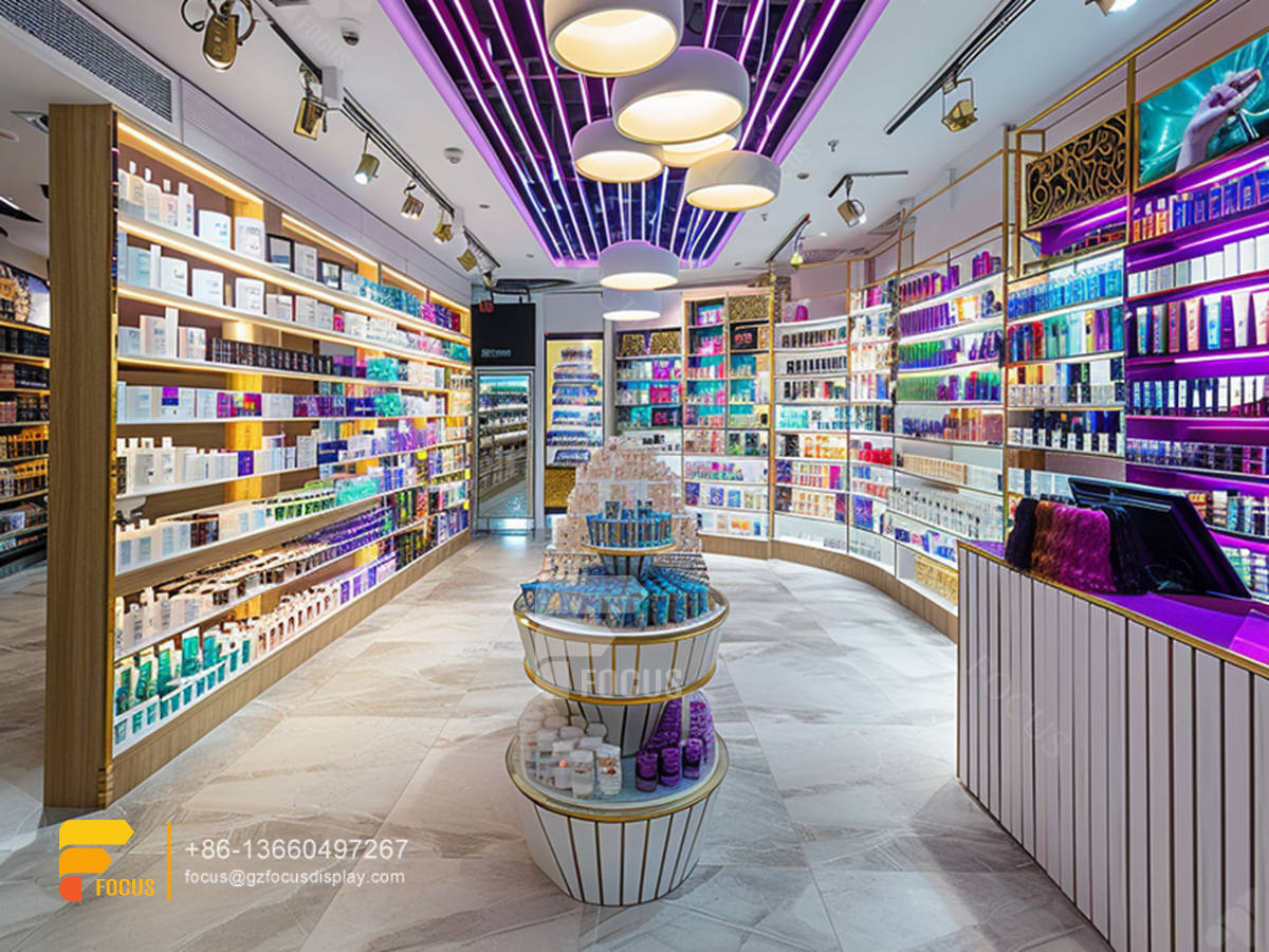 perfume rack display skin care furniture hair store design
