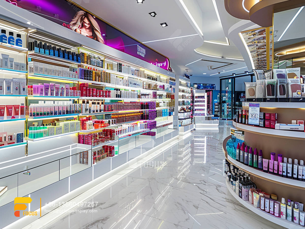perfume rack display skin care furniture hair store design