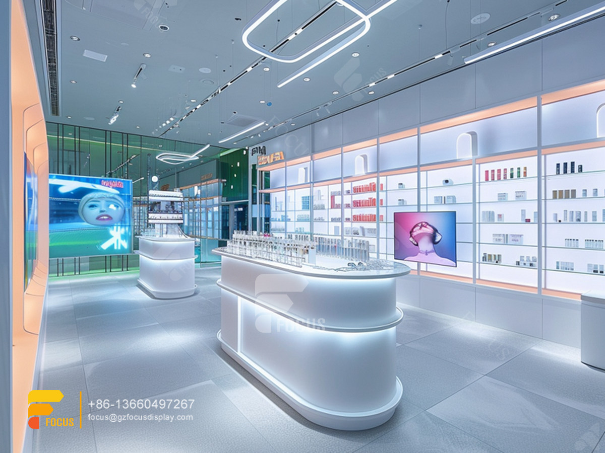 perfume racks cosmetic showcase design hair furniture supplies