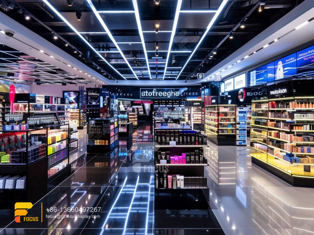 perfume shelf cosmetic counter display manufacturers hair store design