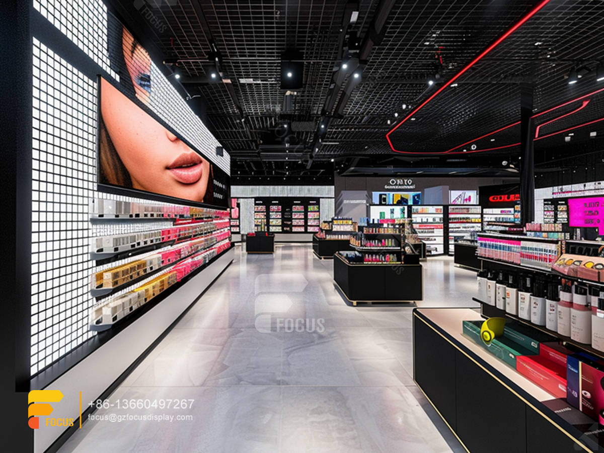 perfume shelf cosmetic counter display manufacturers hair store design