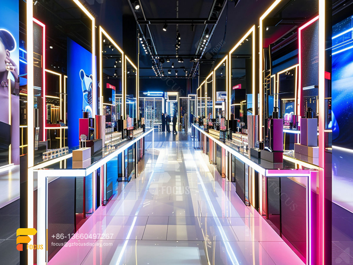 perfume shelf cosmetic counter display manufacturers hair store design