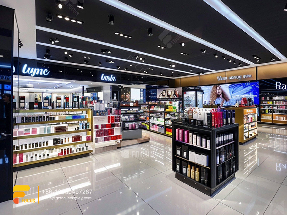 perfume shelf cosmetic counter display manufacturers hair store design