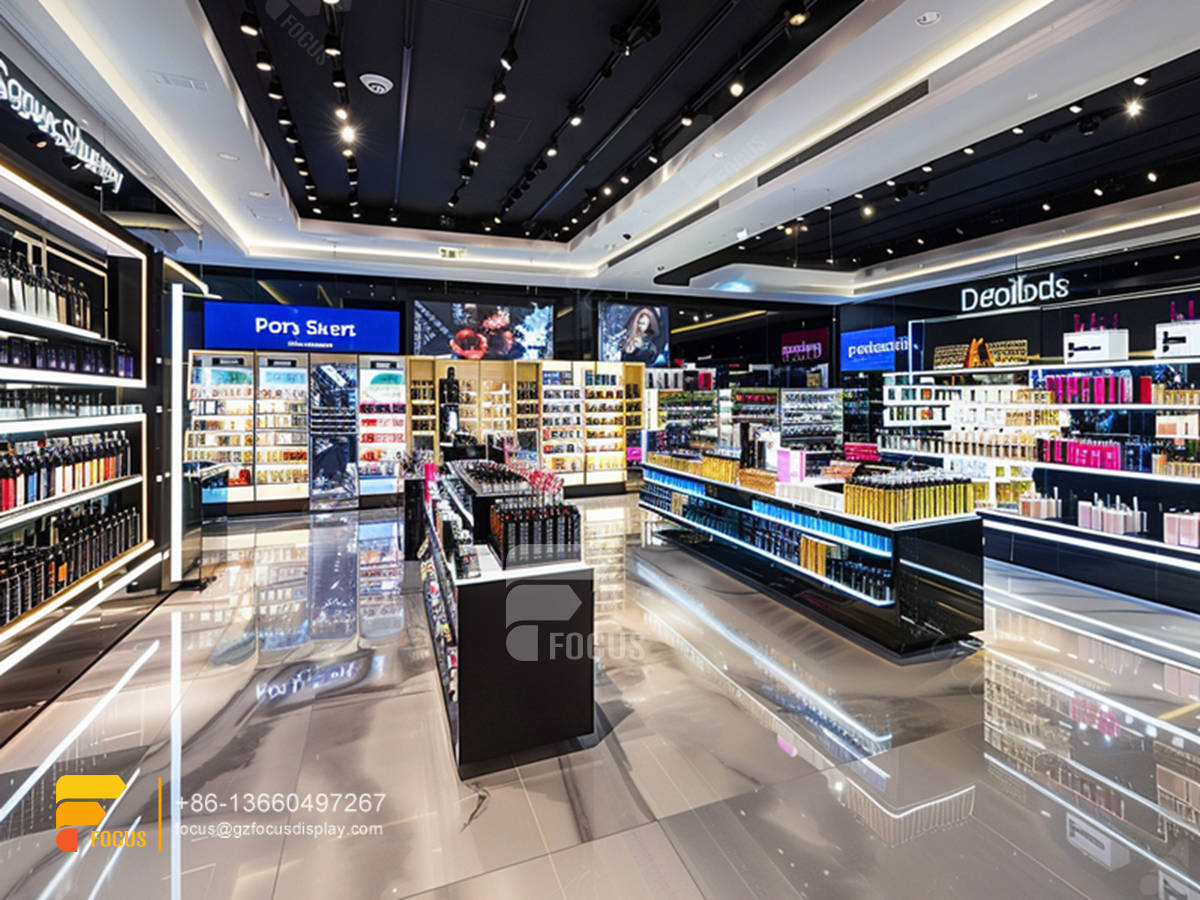 perfume shelf cosmetic counter display manufacturers hair store design