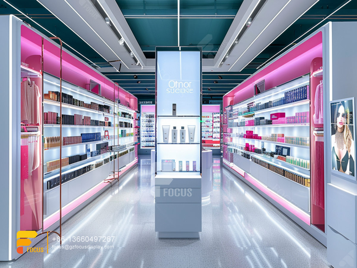 perfume shelf design design cosmetics shop wig display case
