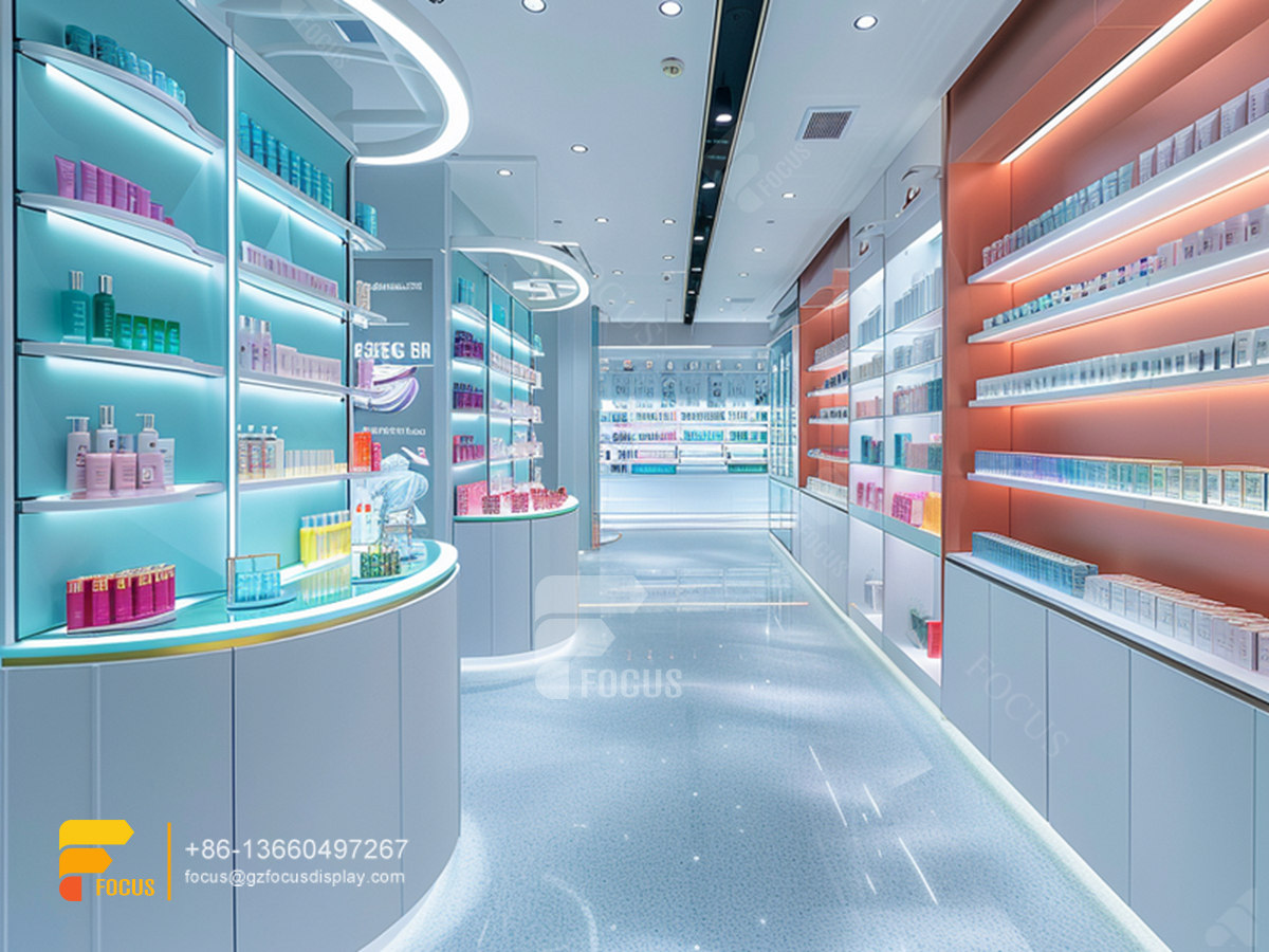 perfume shelf design design cosmetics shop wig display case