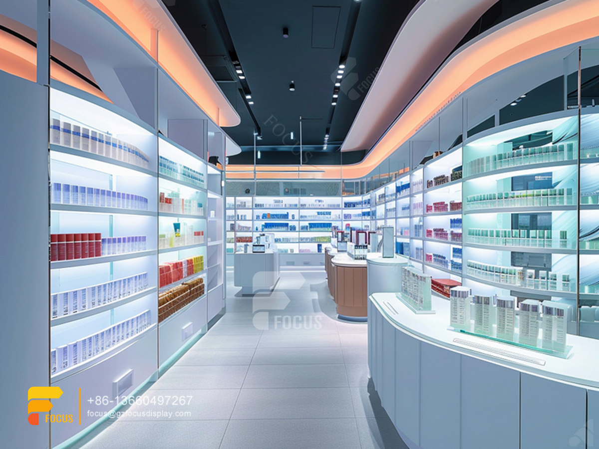 perfume shelf design design cosmetics shop wig display case