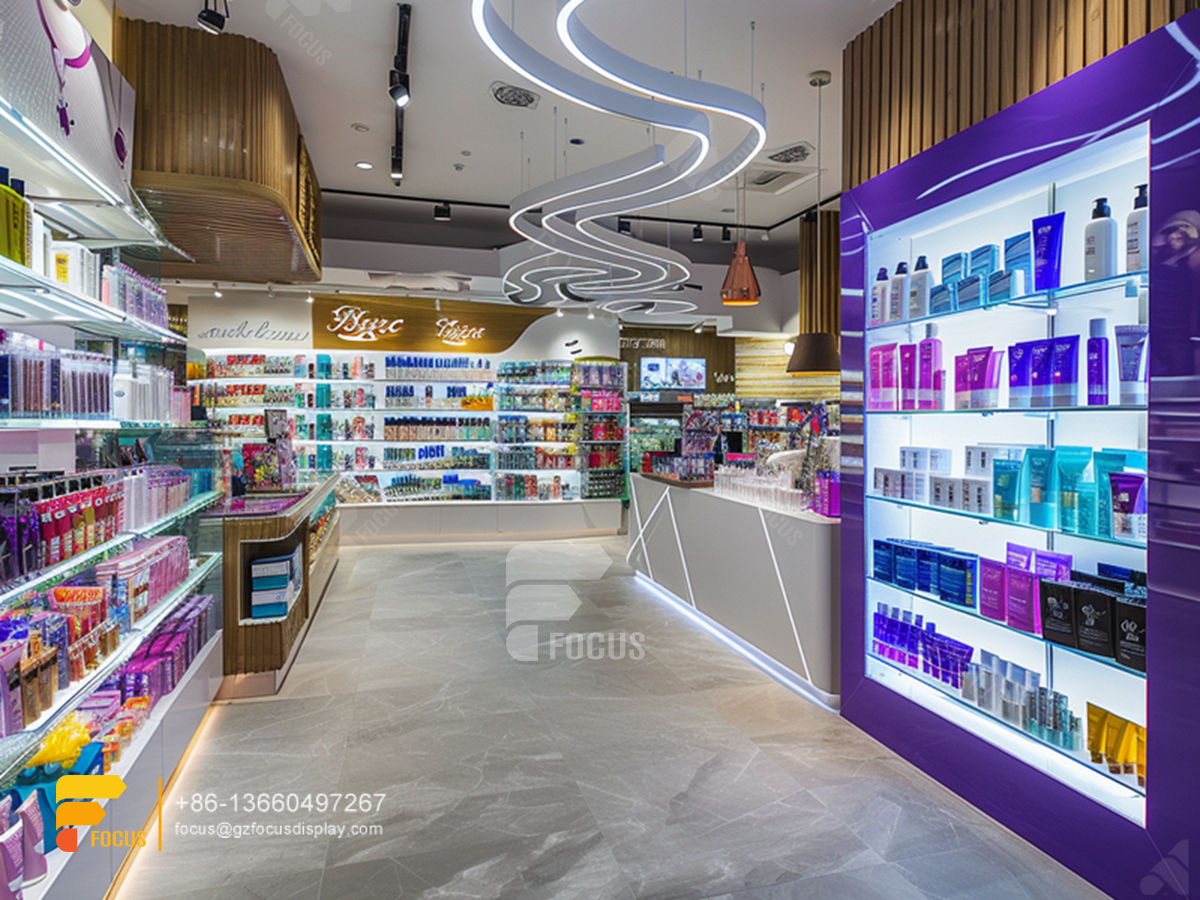 perfume shelfs display cosmetic hair furniture supplies