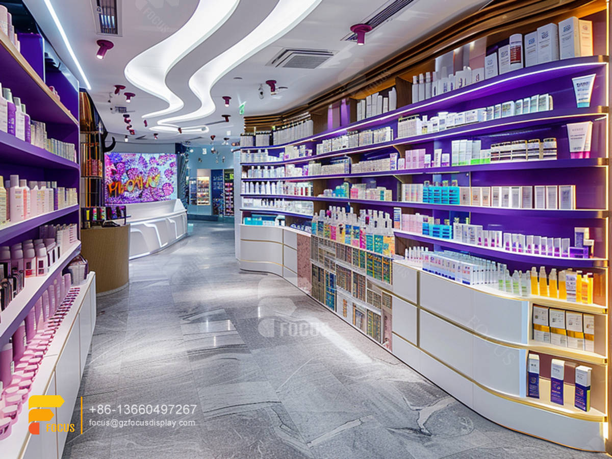 perfume shelfs display cosmetic hair furniture supplies