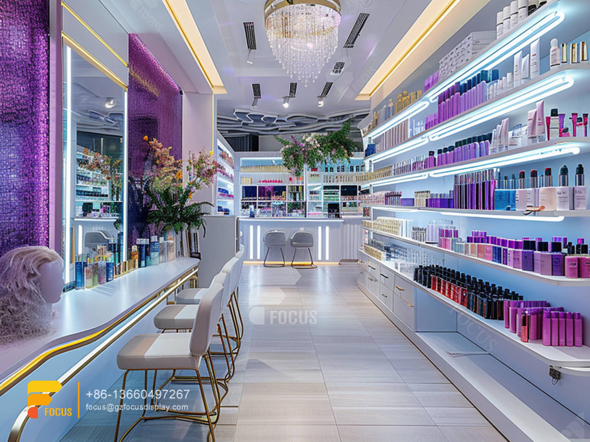 perfume shelfs display cosmetic hair furniture supplies