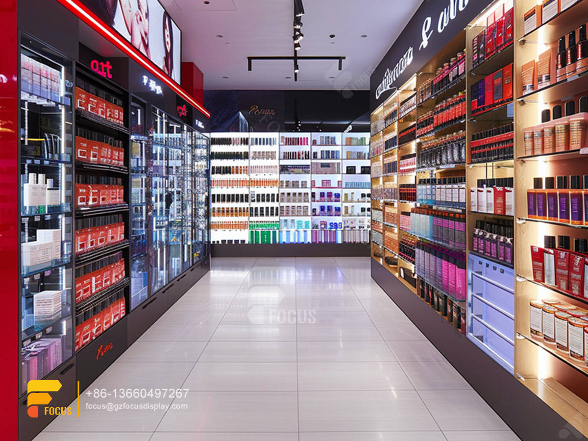 perfume showcase display cosmetic shop counter wig stand