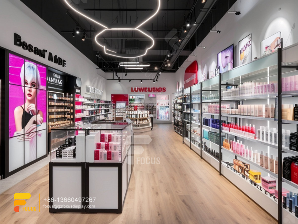 perfume stands cosmetic shop interior design wigs retail stores
