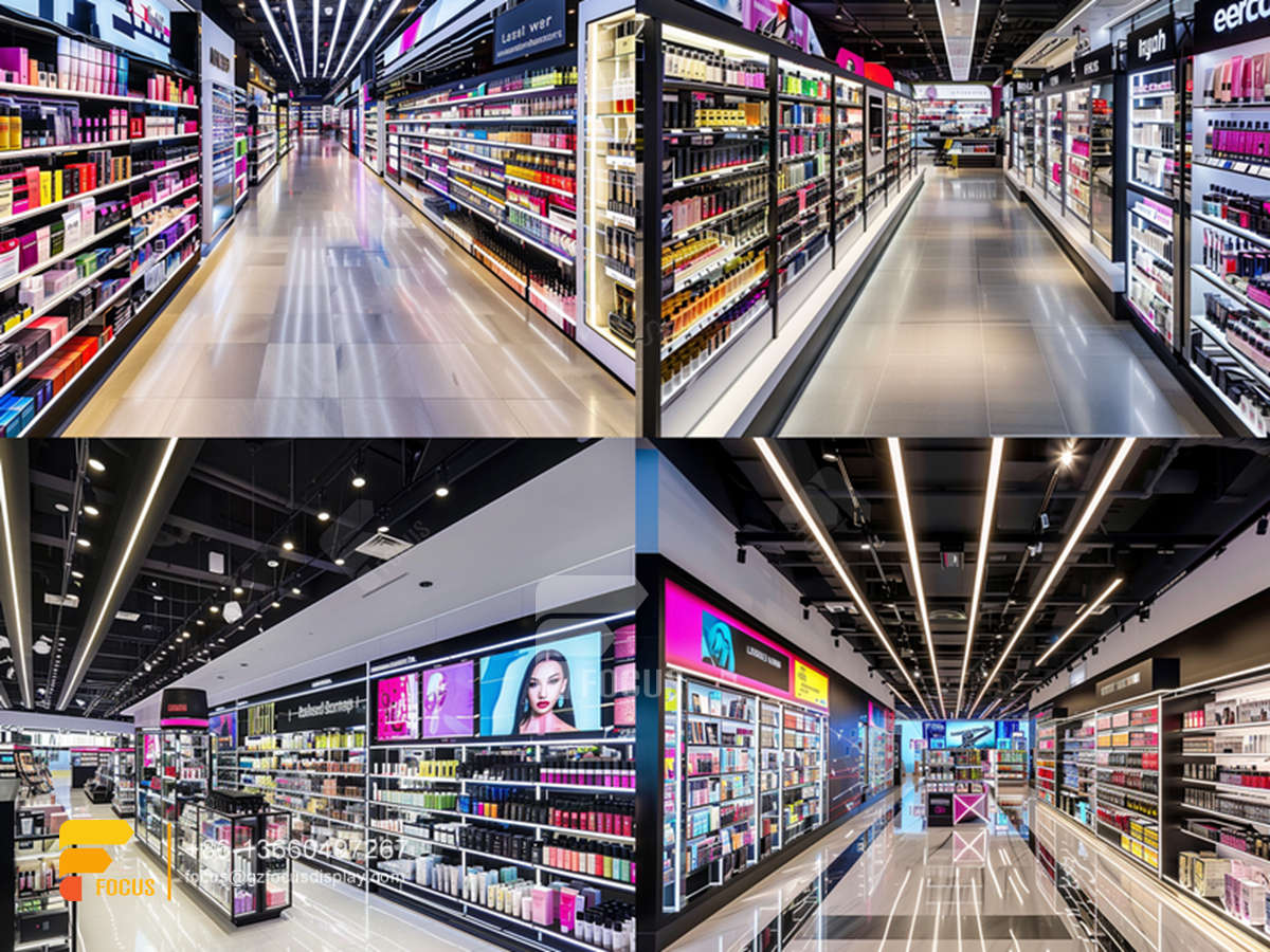perfume wall shelf cosmetics display shelves wig store design