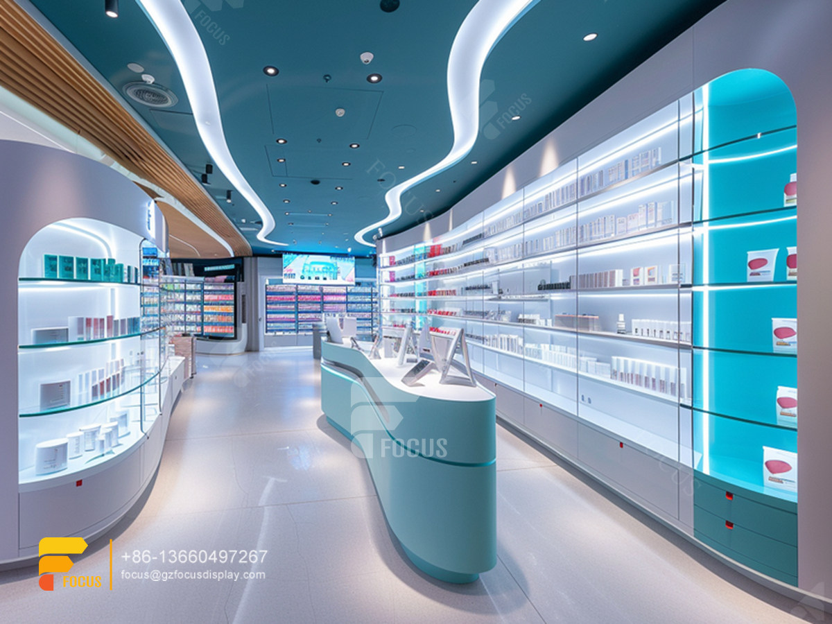 perfumes rack display stand cosmetics hair shop interior design