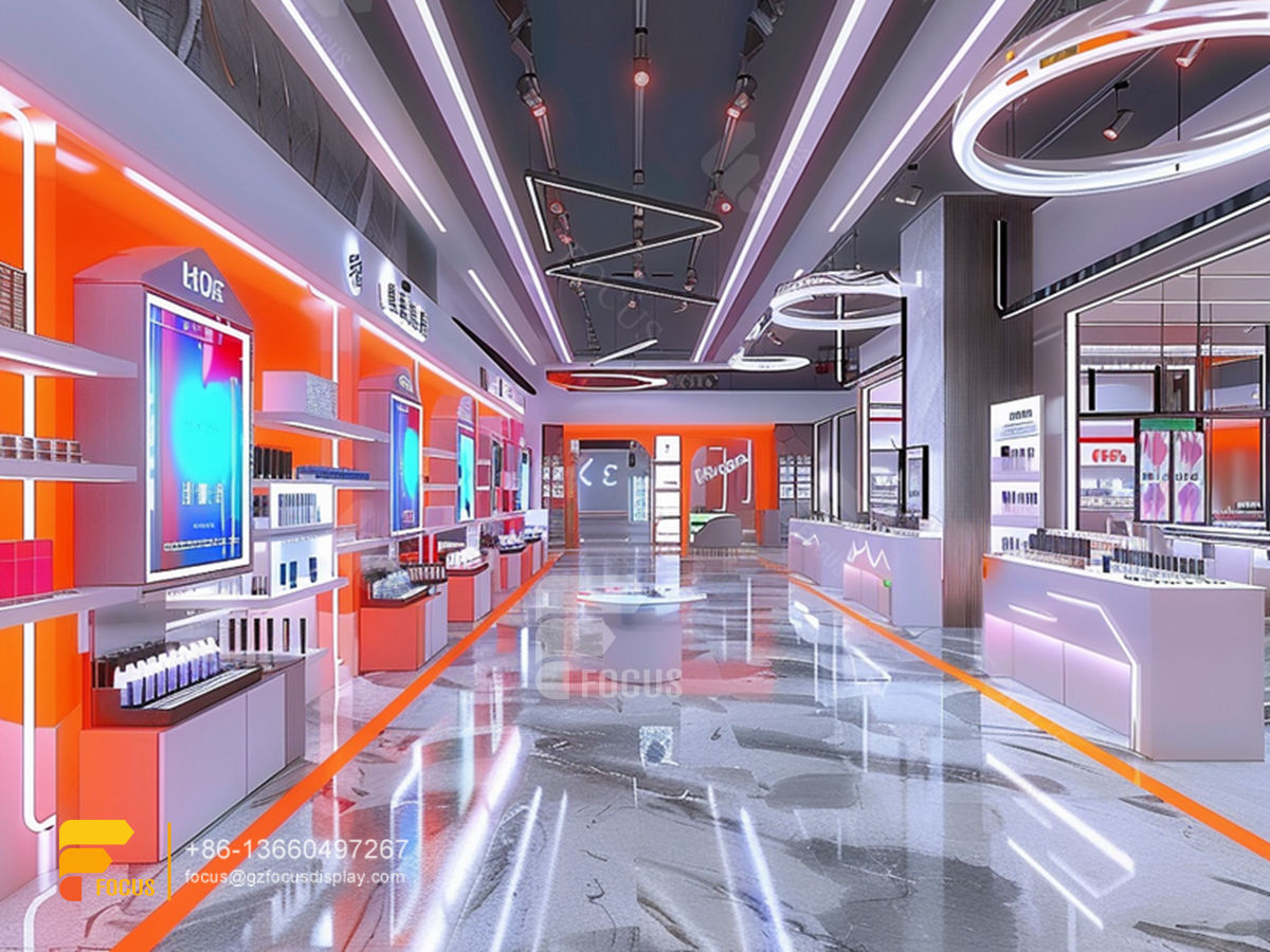 perfumes stand cosmetic retail stores wig display shelves