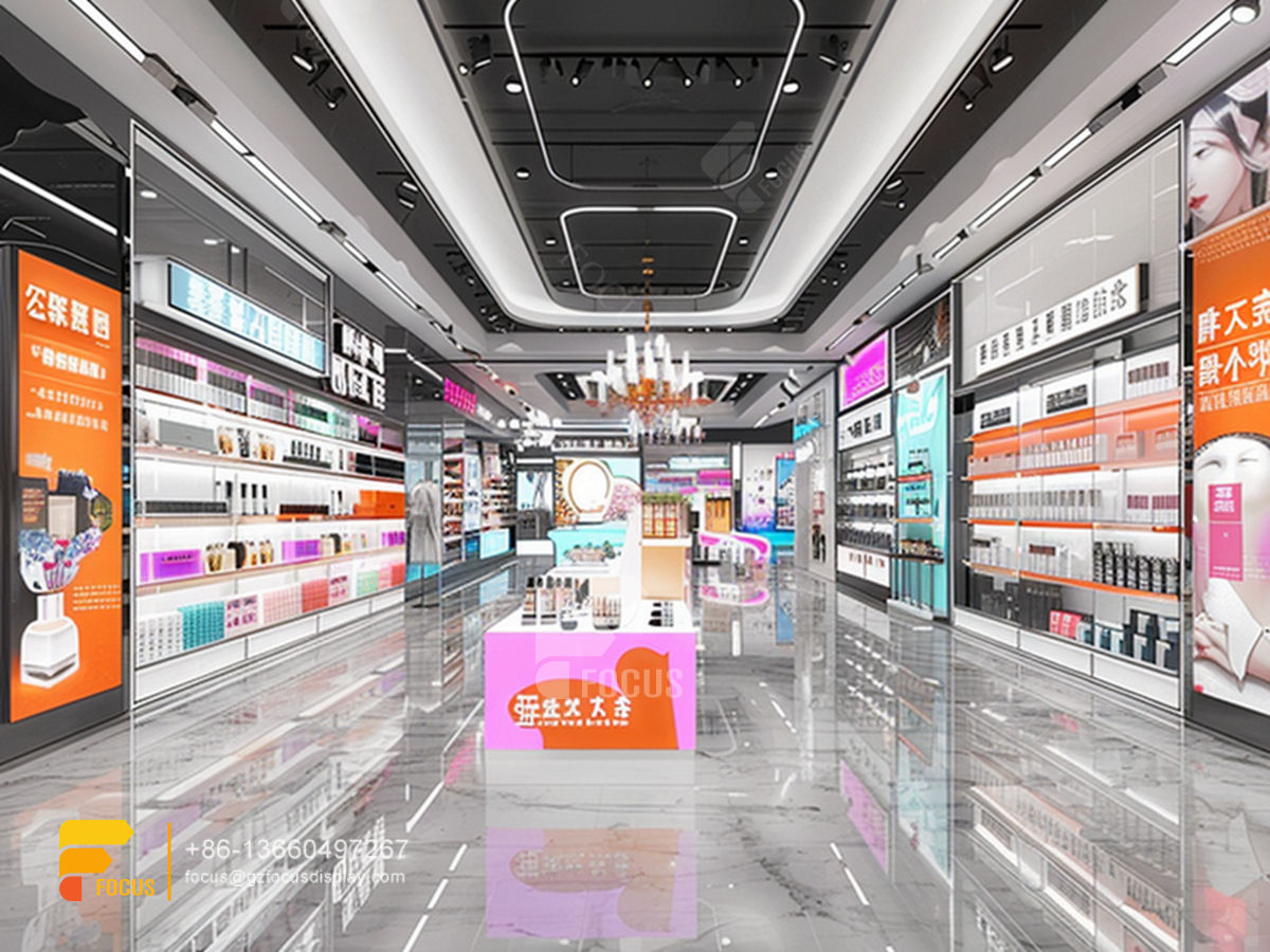 perfumes stand cosmetic retail stores wig display shelves