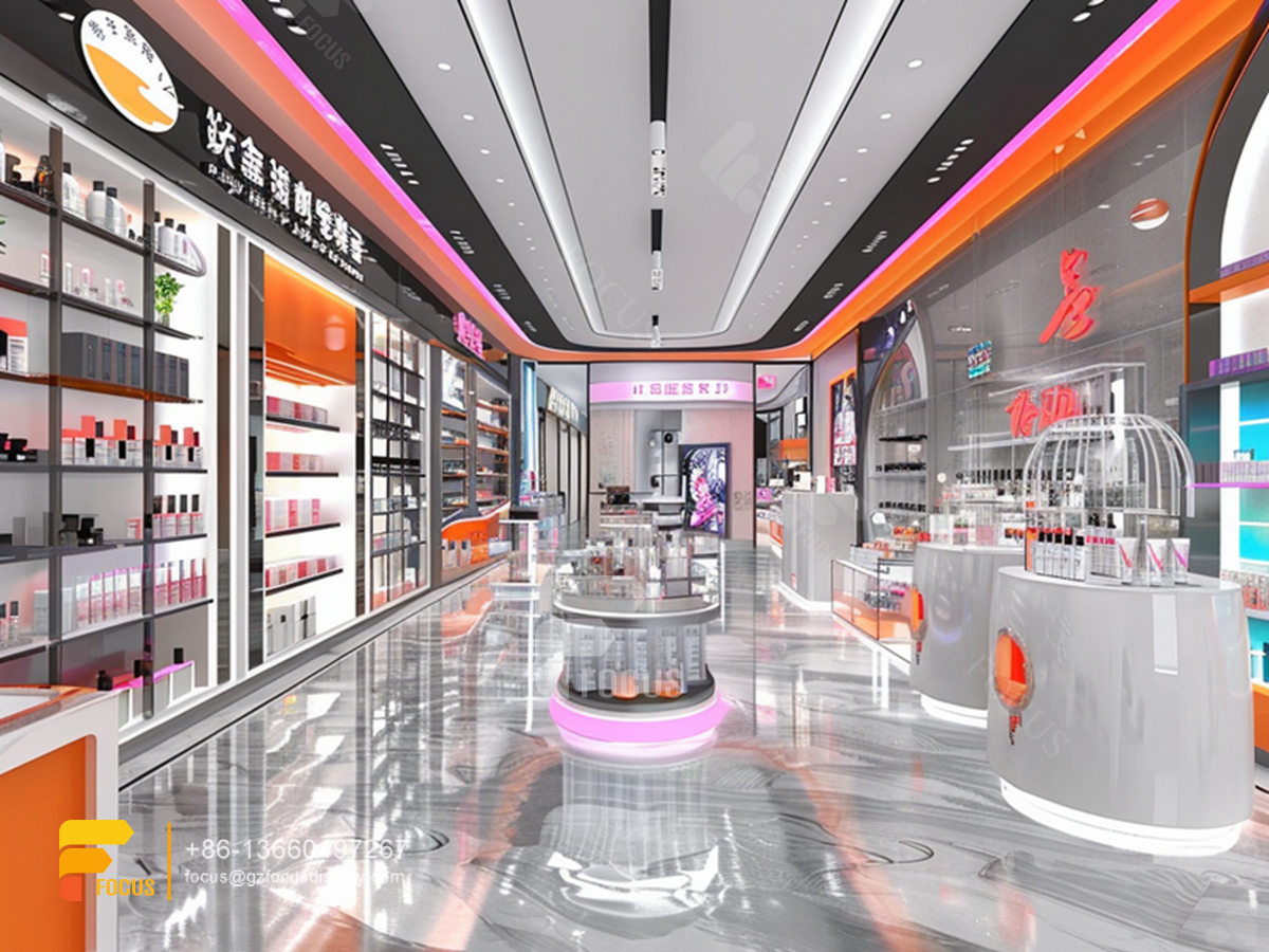perfumes stand cosmetic retail stores wig display shelves