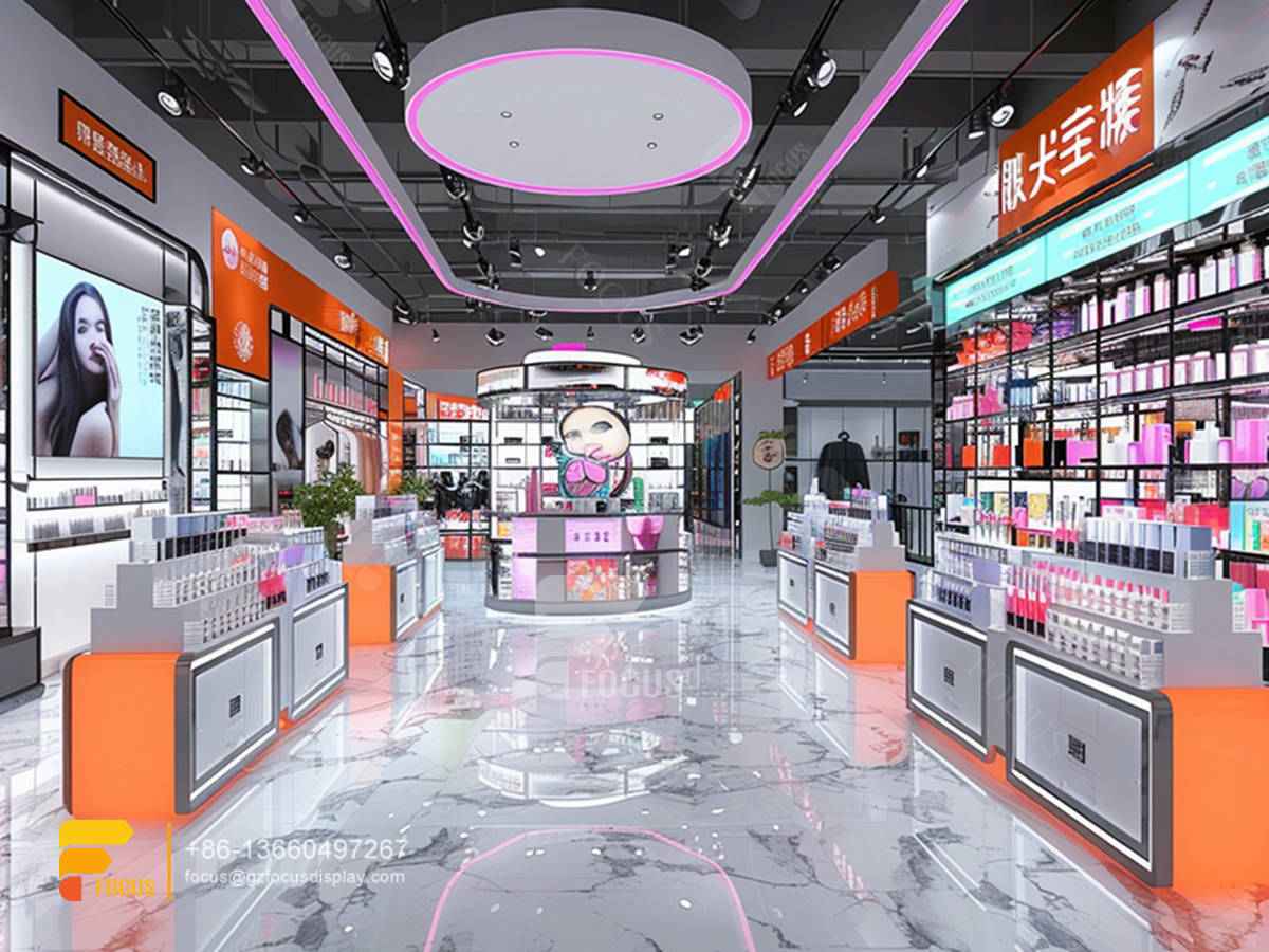 perfumes stand cosmetic retail stores wig display shelves