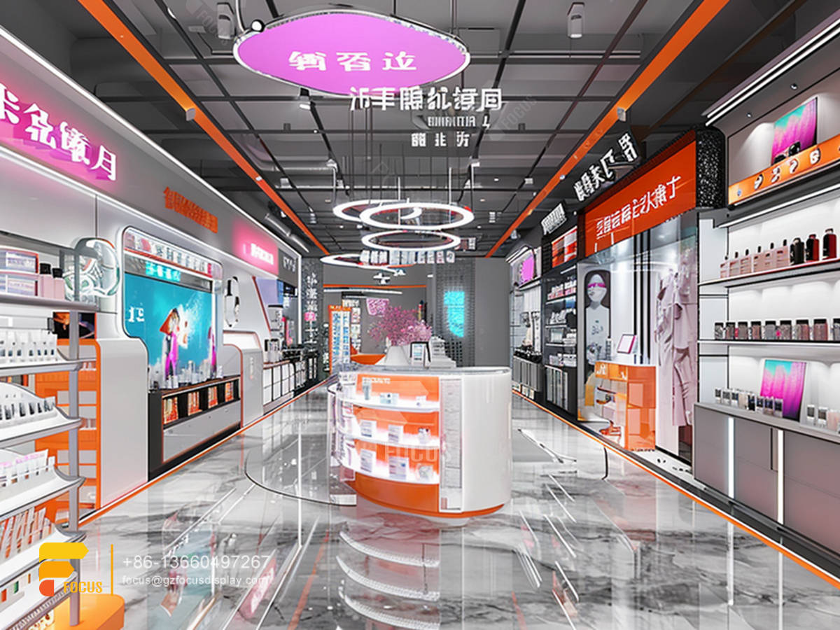 perfumes stand cosmetic retail stores wig display shelves