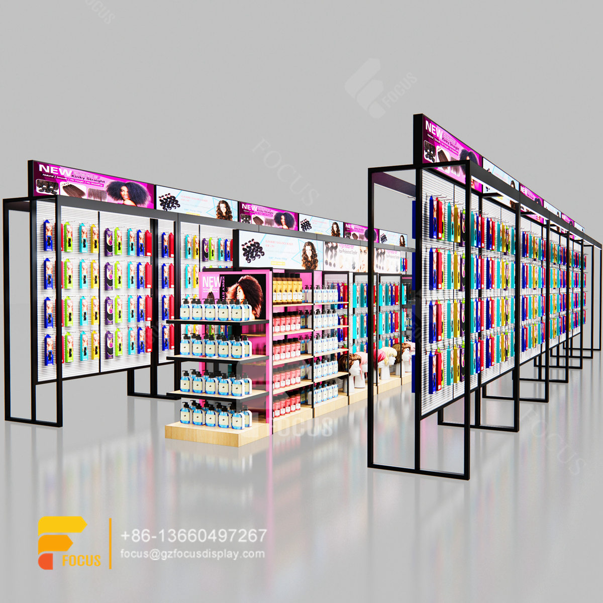 beauty cosmetics shop fitting shop wigs salon cabinet station
