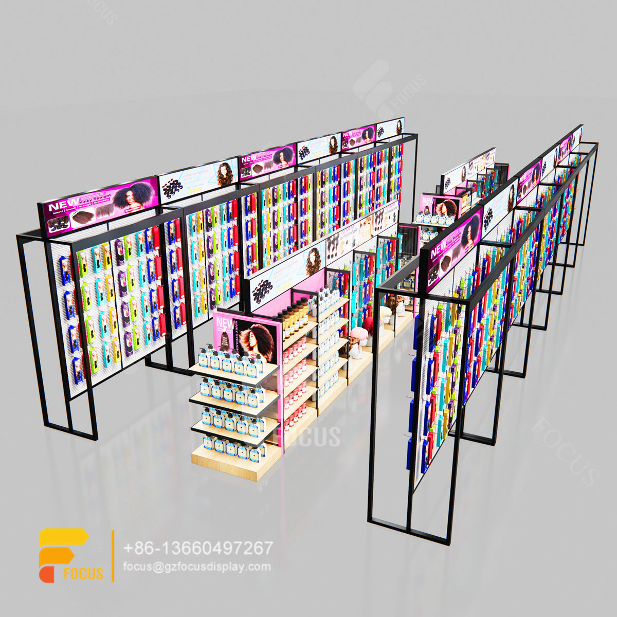beauty cosmetics shop fitting shop wigs salon cabinet station