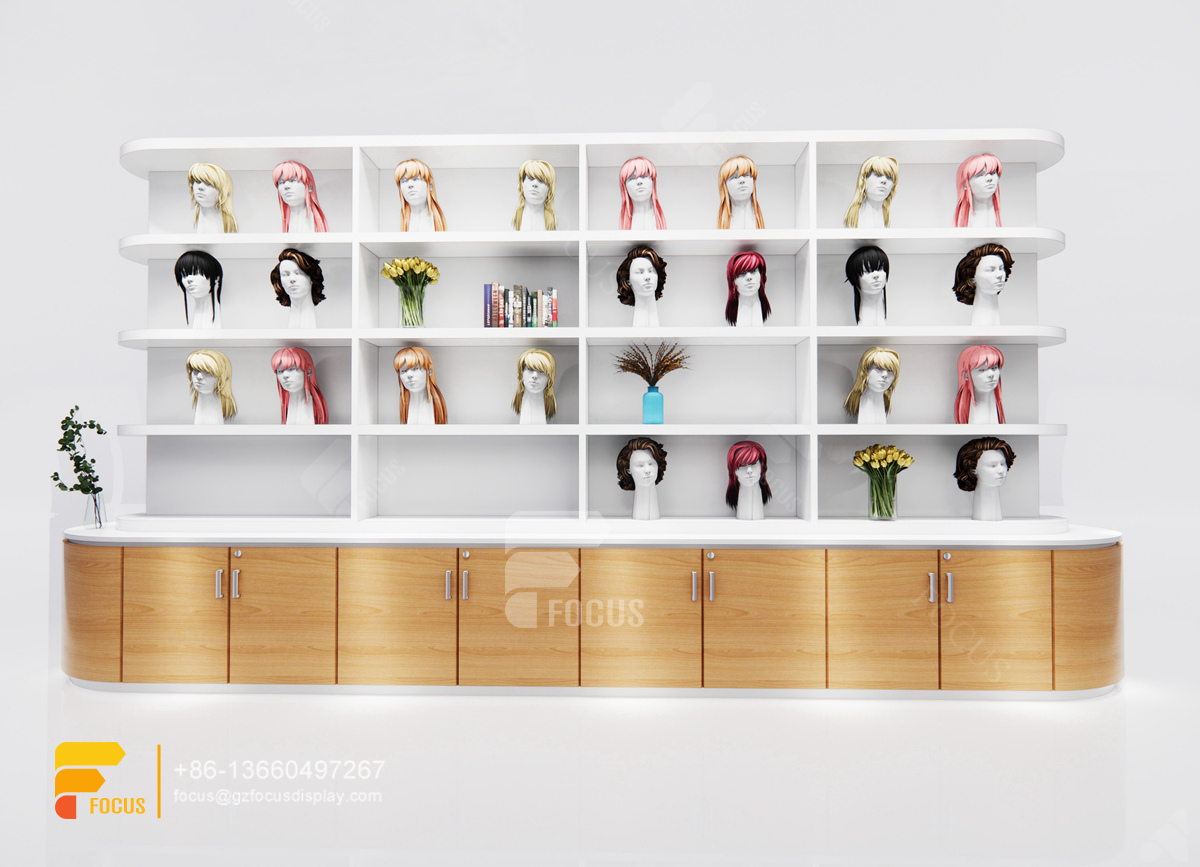 beauty hair store wig display shelf beauty bar shop design