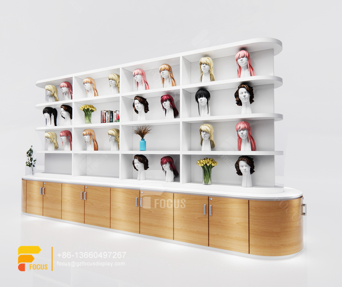 beauty hair store wig display shelf beauty bar shop design