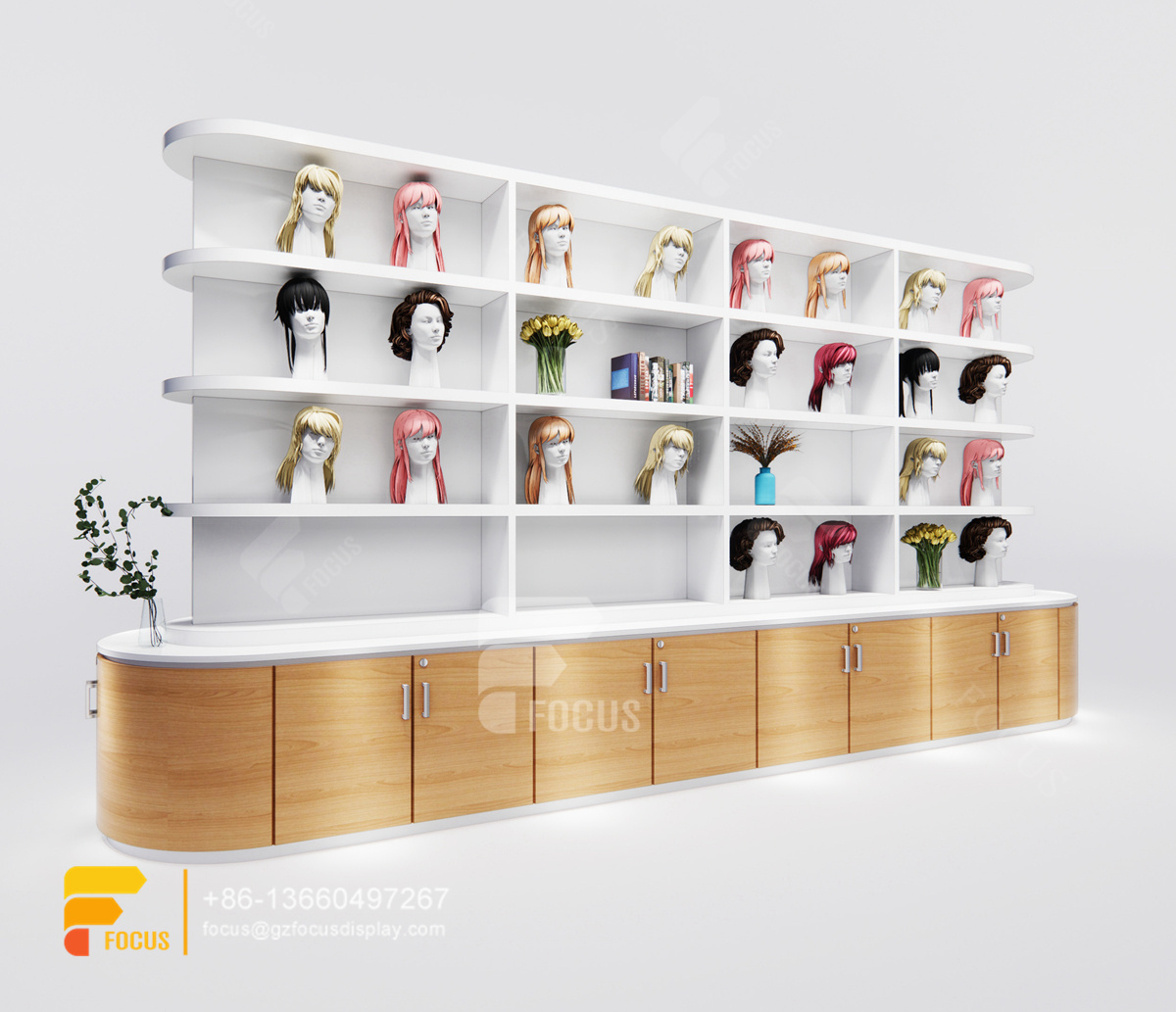 beauty hair store wig display shelf beauty bar shop design