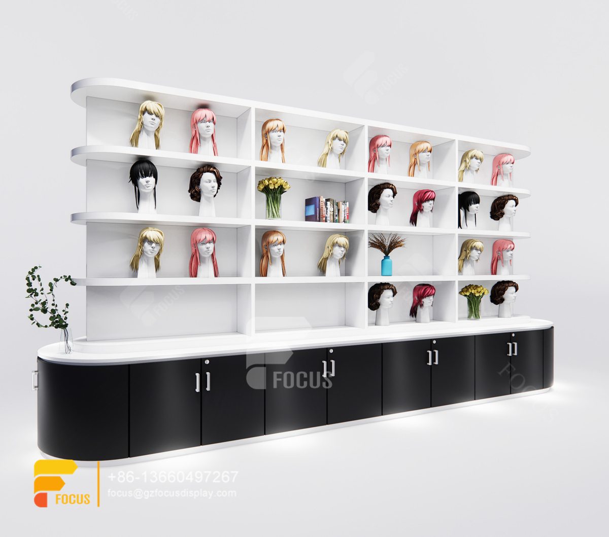 beauty hair store wig display shelf beauty bar shop design