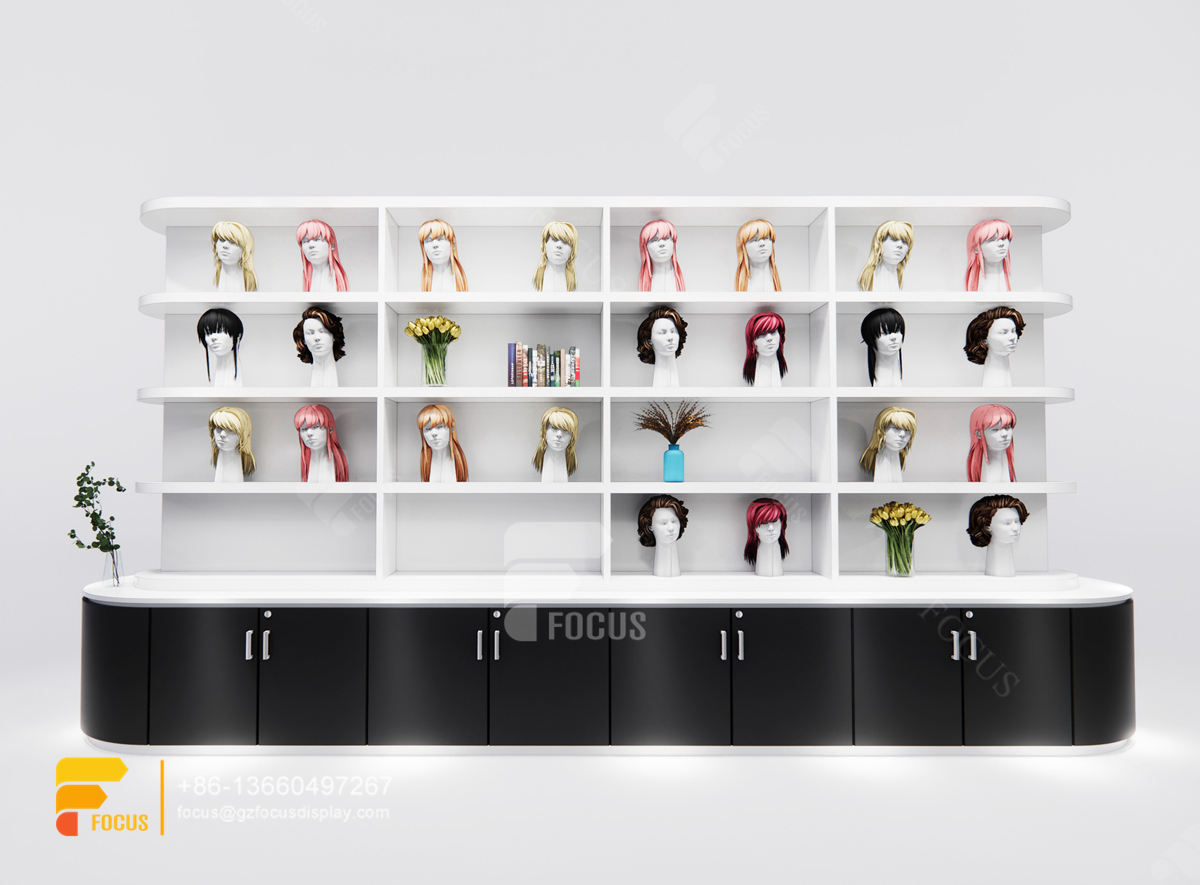 beauty hair store wig display shelf beauty bar shop design
