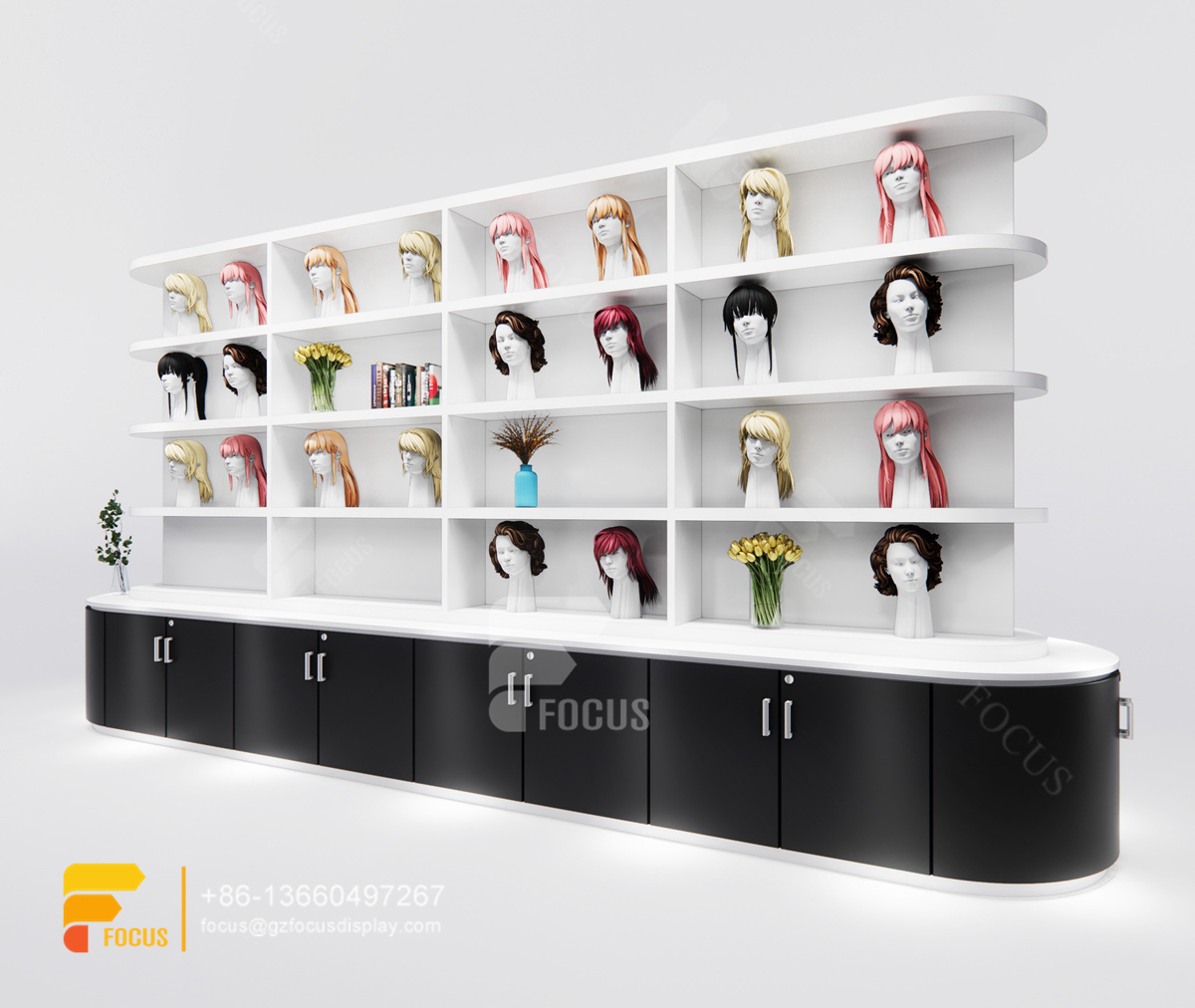 beauty hair store wig display shelf beauty bar shop design