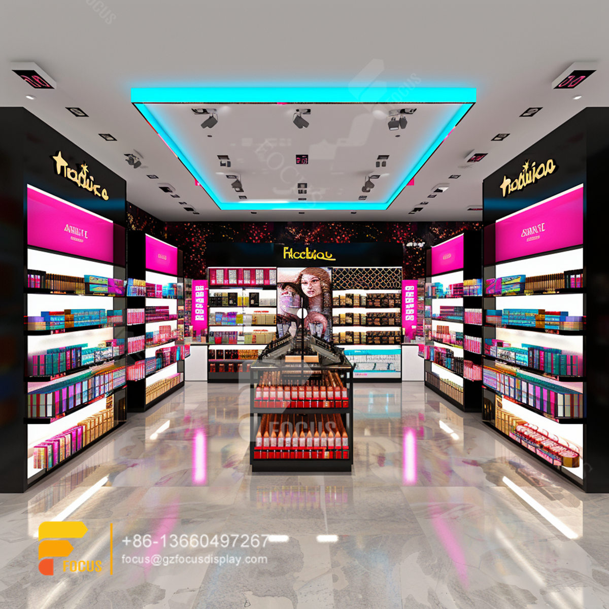 beauty shop design hair care store design wig display shelf
