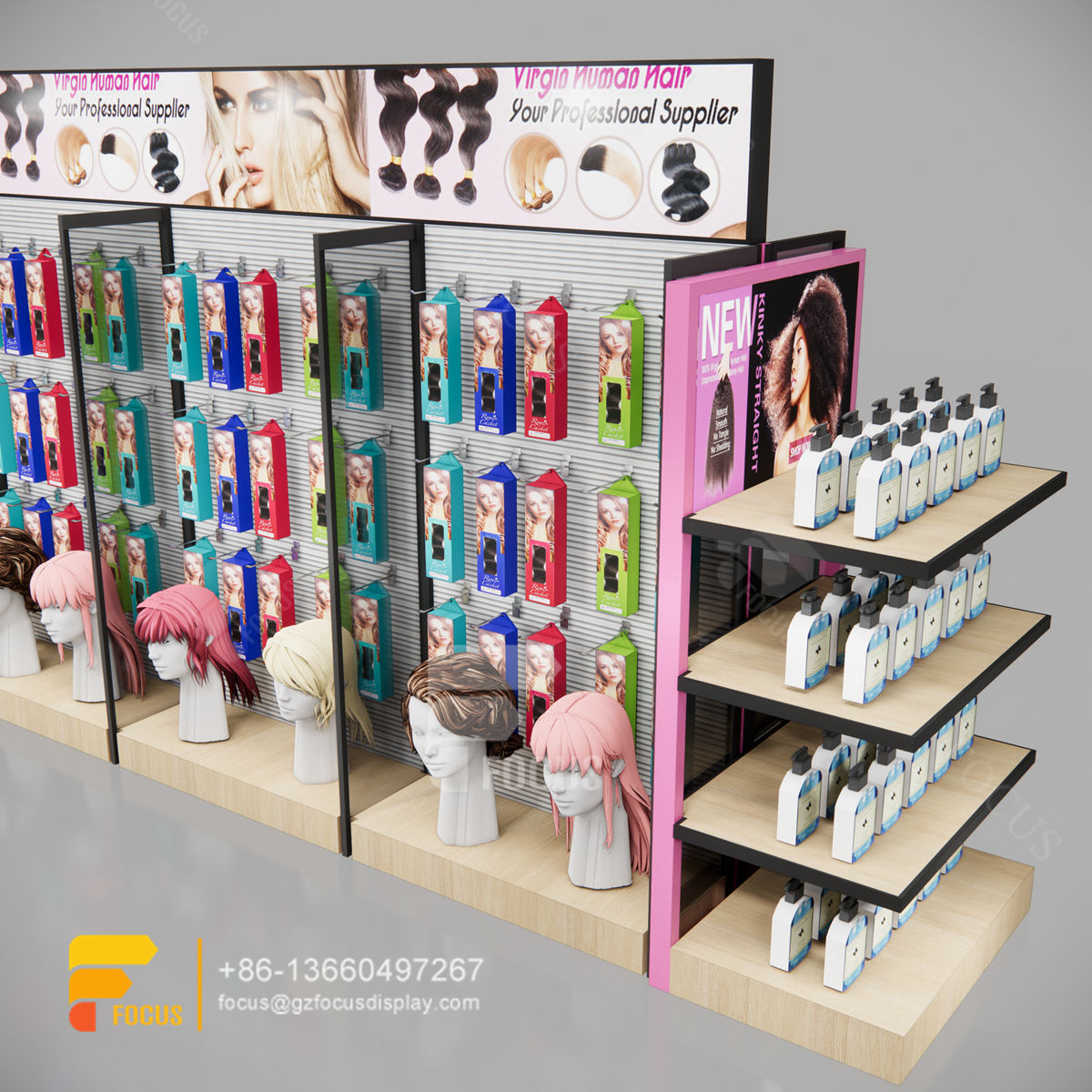 beauty shop furniture hair show case salon glass cabinet