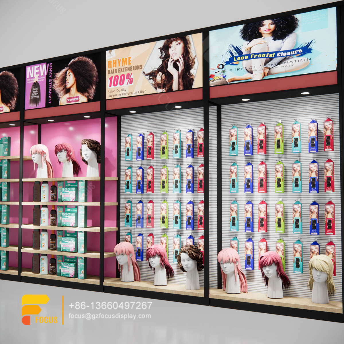 beauty shop wig shop display furniture salon cabinet station