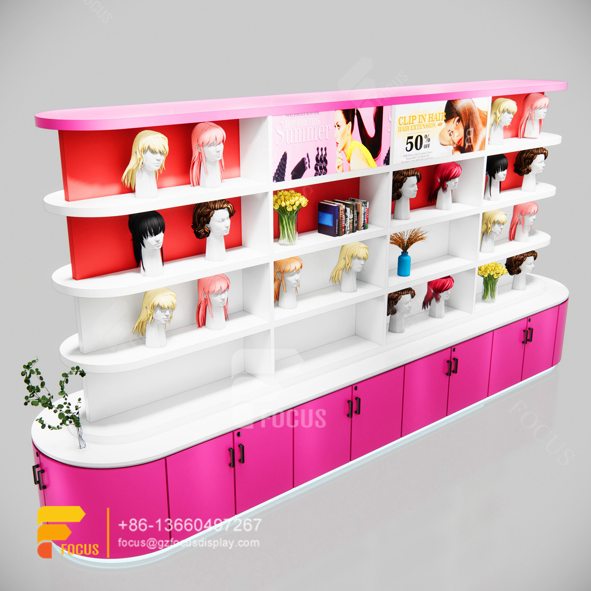 beauty supply store fixtures wig shelves hair bundles display