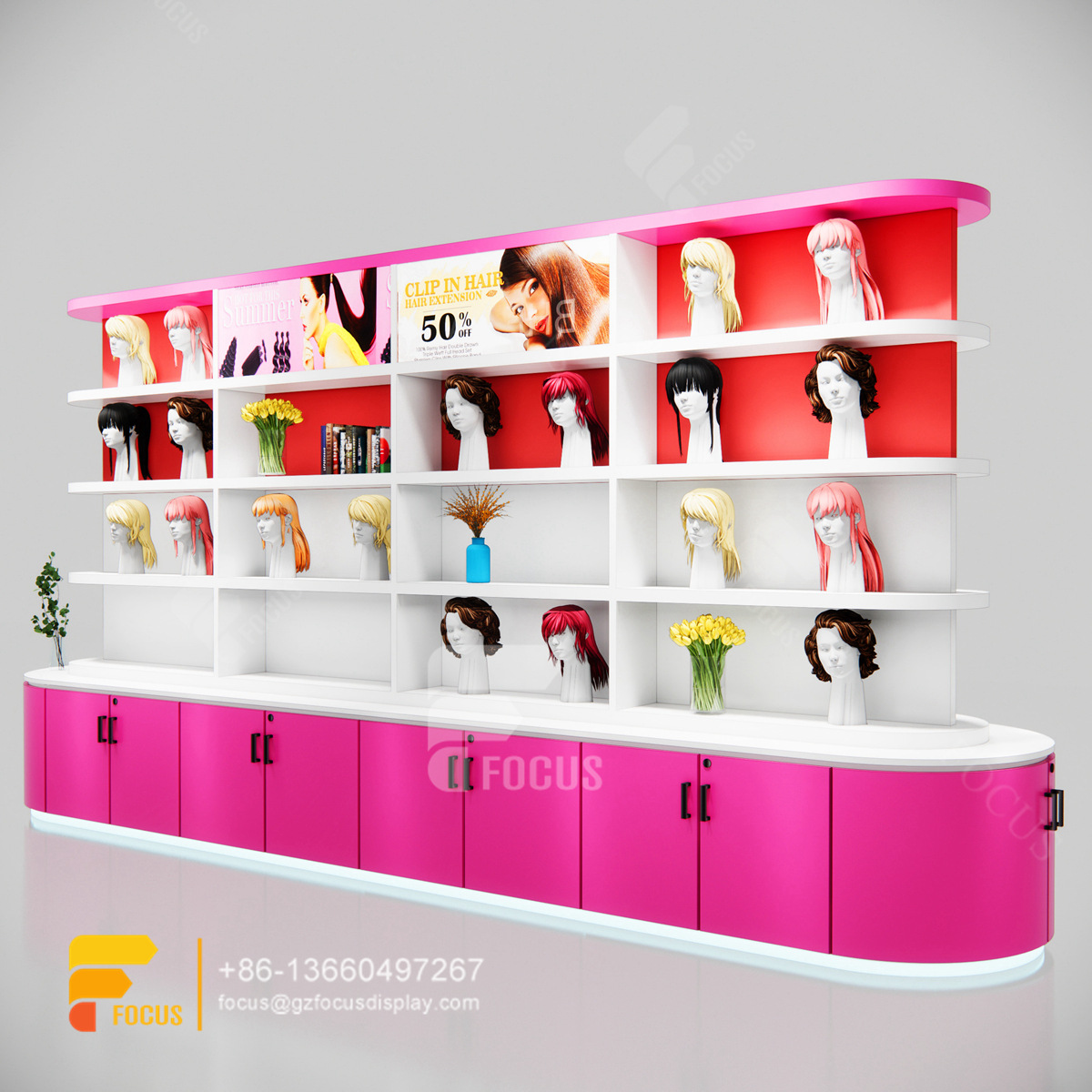 beauty supply store fixtures wig shelves hair bundles display