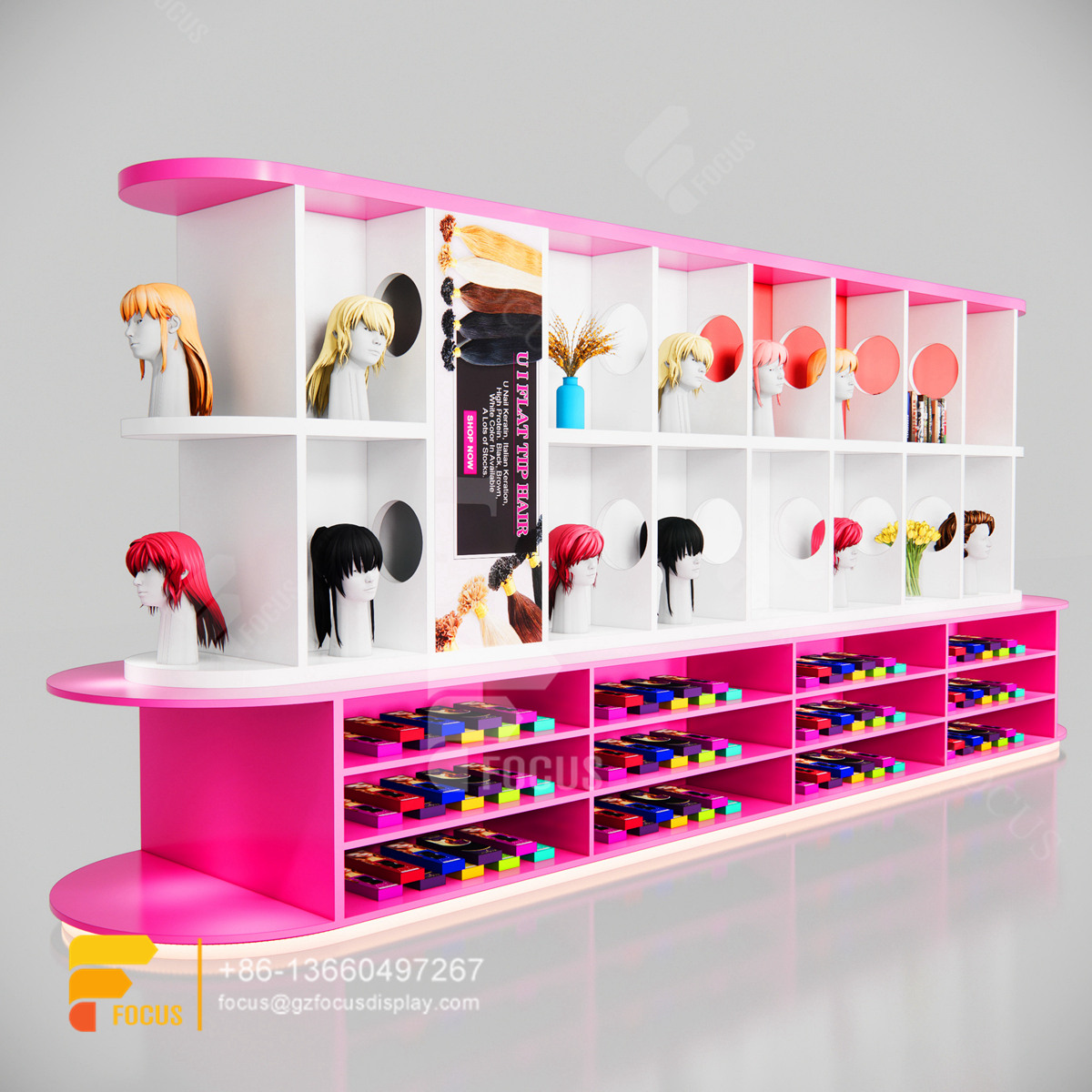 beauty supply store fixtures wig shelves hair bundles display