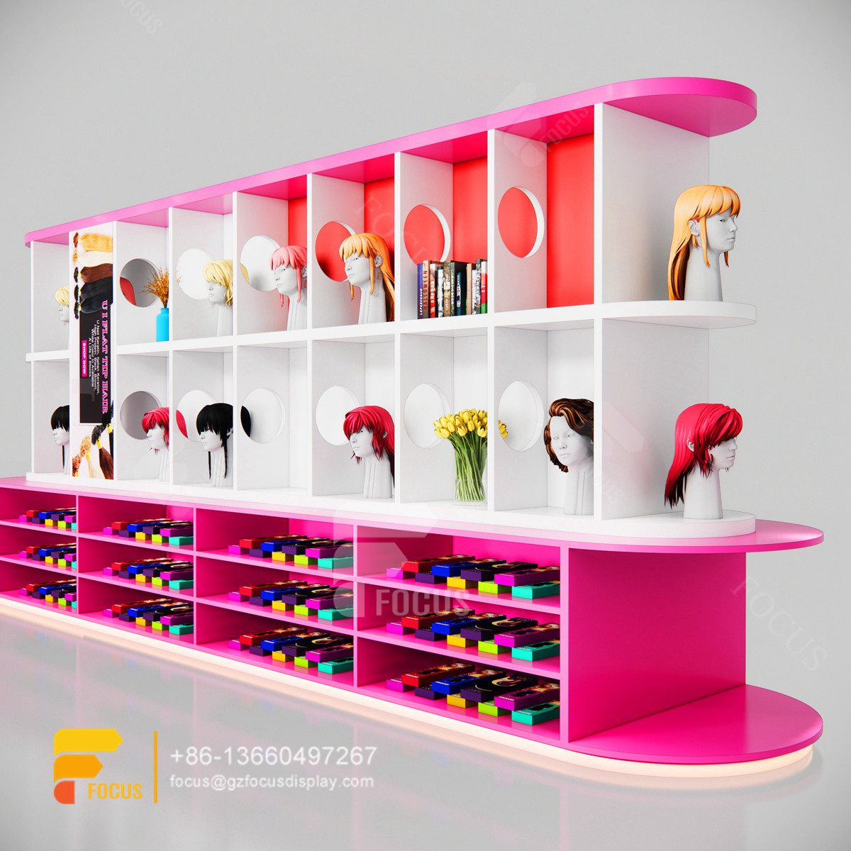 beauty supply store fixtures wig shelves hair bundles display