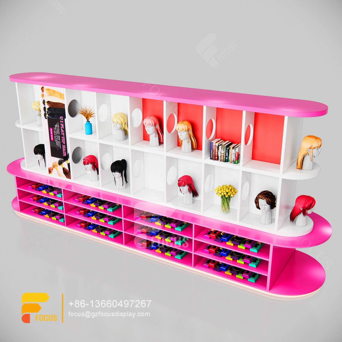 beauty supply store fixtures wig shelves hair bundles display
