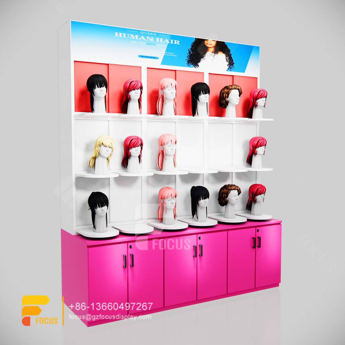 beauty supply store fixtures wig shelves hair bundles display
