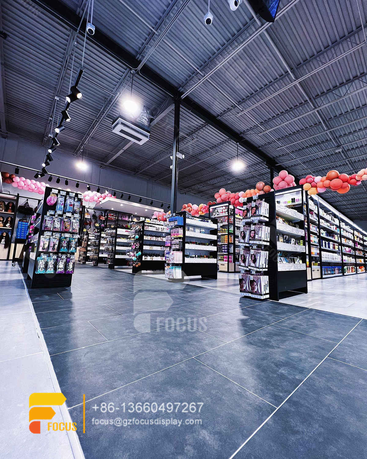 beauty supply store hair care store design wig shelf