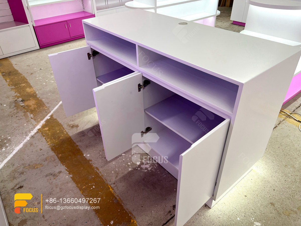 beauty supply store hair wig shop decoration design display cabinet salon