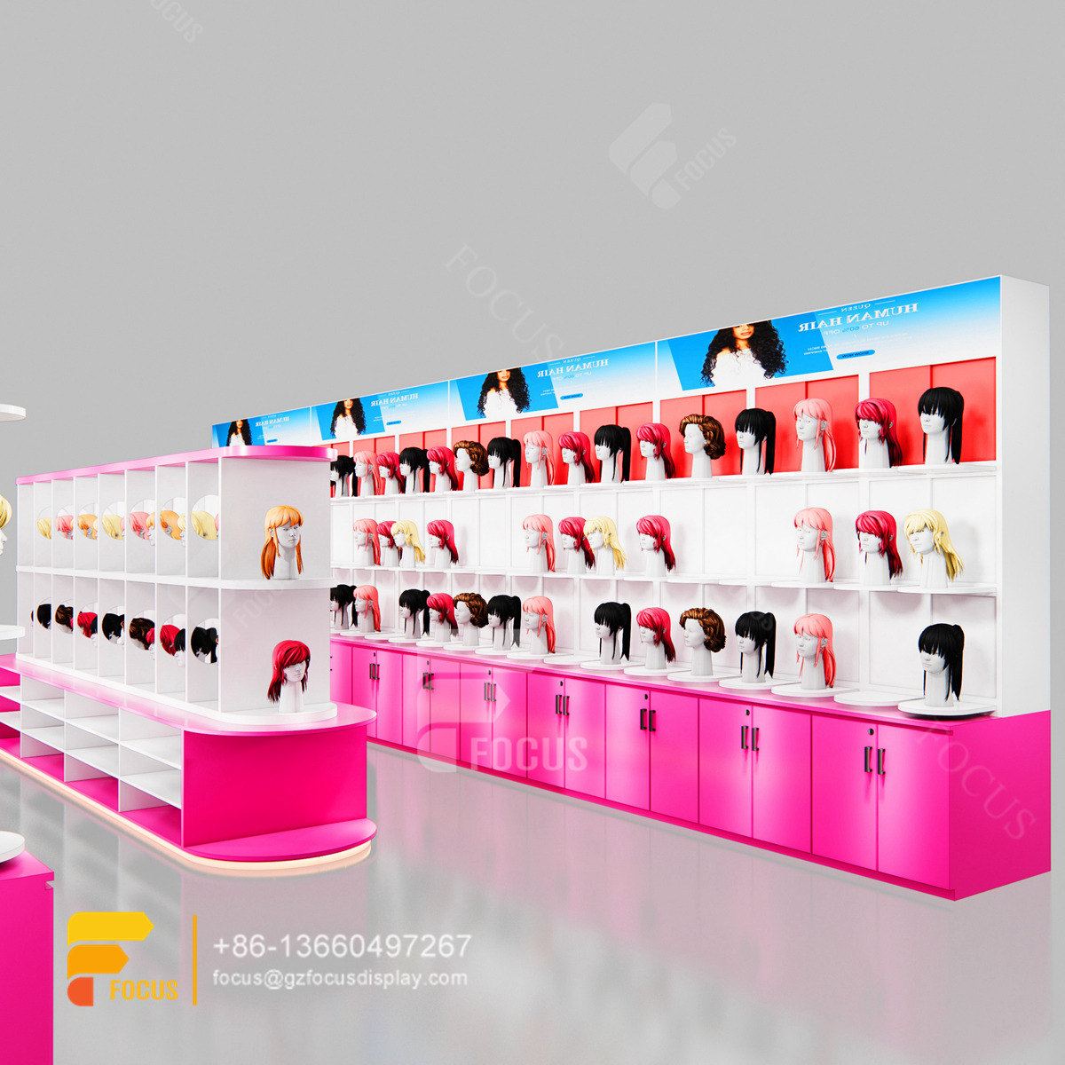 beauty supply store retail hair hair display glass showcase salon furniture