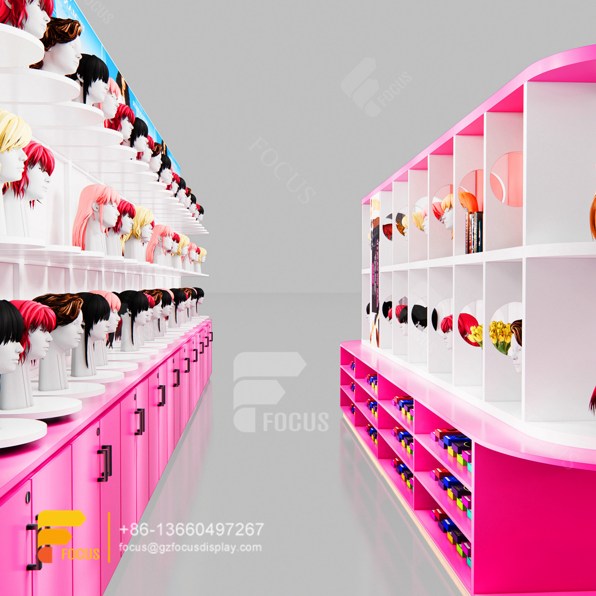 beauty supply store retail hair hair display glass showcase salon furniture