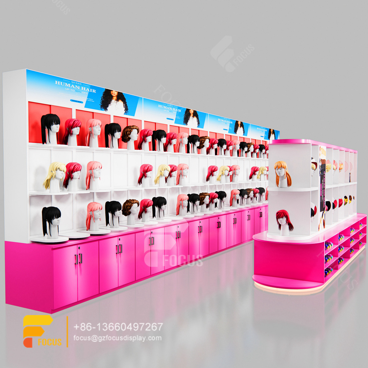beauty supply store retail hair hair display glass showcase salon furniture
