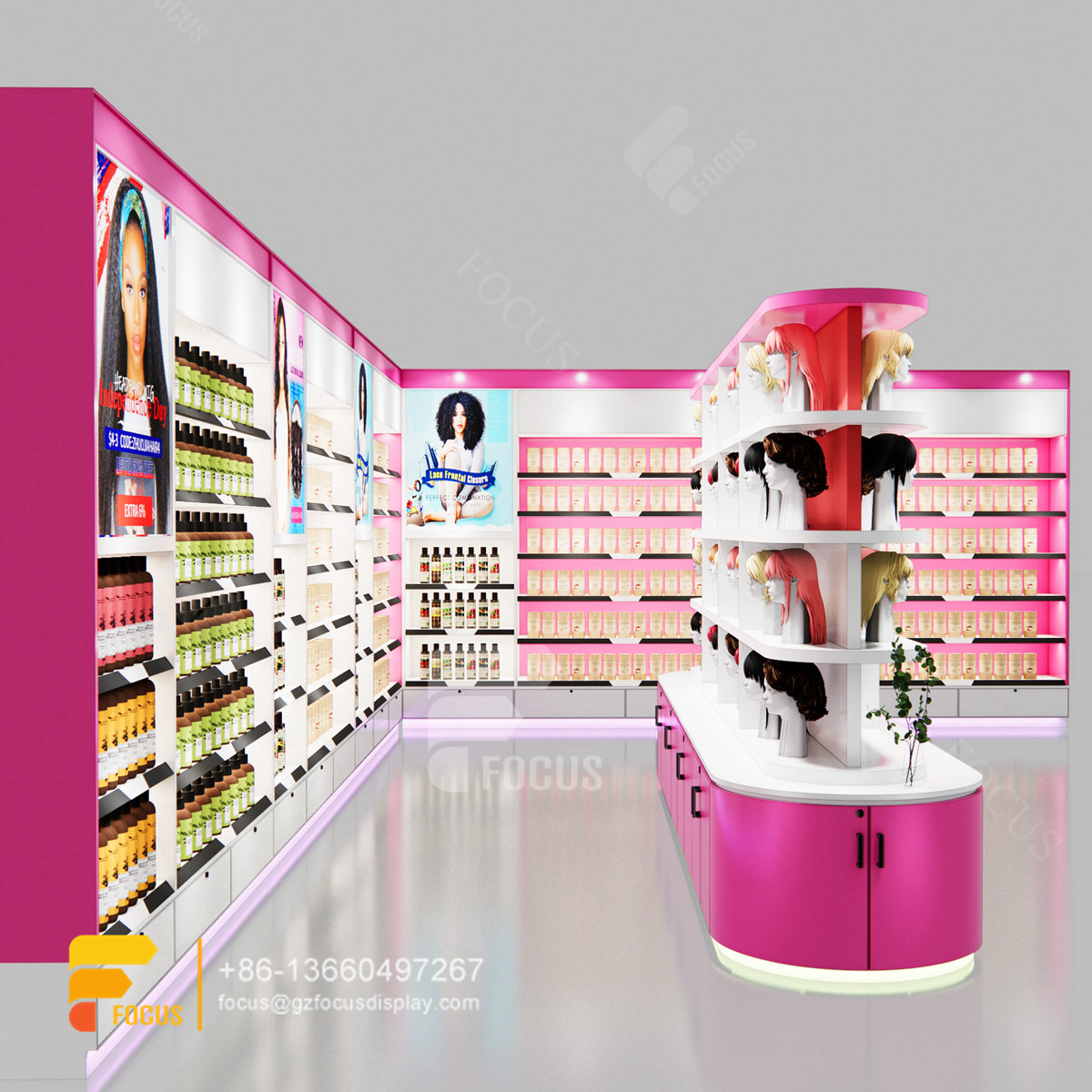 beauty supply store shelves wig wall shelf hair shop furniture